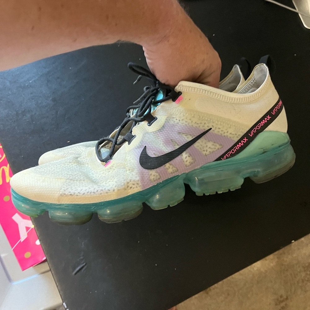 Nike VaporMax Cream and Teal Shoes